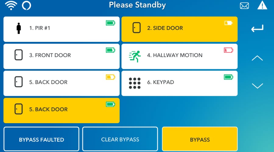 Richmond security system command screen.